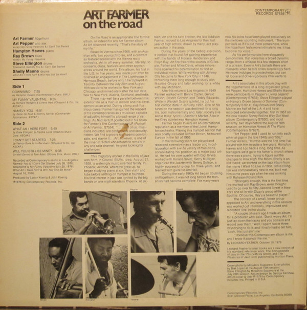 On The Road - Art Farmer - LP - Pre Owned Vinyl (Arrives in 21days)