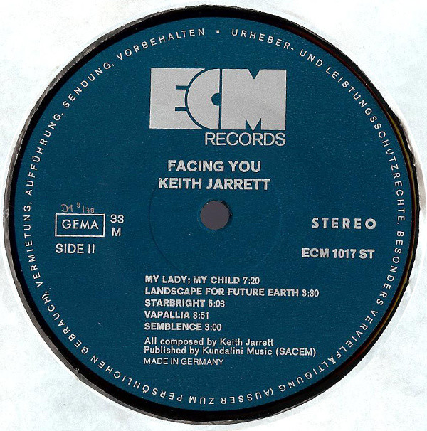 Facing You - Keith Jarrett - LP - Pre Owned Vinyl (Arrives in 21days)