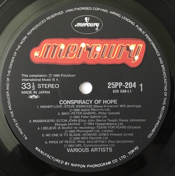 Conspiracy Of Hope - Various - LP - Pre Owned Vinyl (Arrives in 21days)