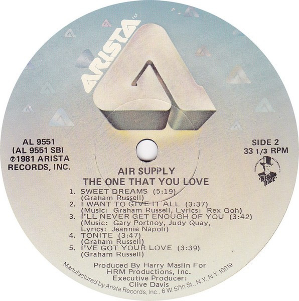 The One That You Love - Air Supply - LP - Pre Owned Vinyl (Arrives in 21days)