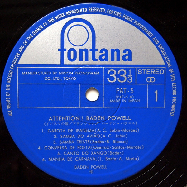 Attention! Baden Powell! - Baden Powell - LP - Pre Owned Vinyl (Arrives in 14days)
