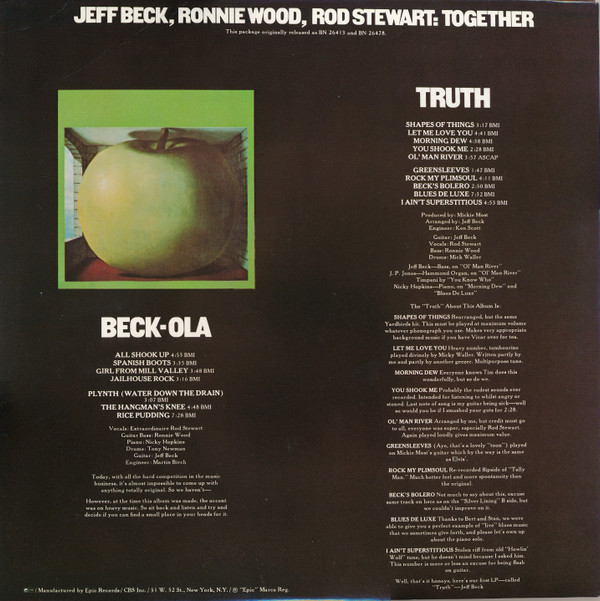 Truth/Beck-Ola - Jeff Beck - LP - Pre Owned Vinyl (Arrives in 21days)
