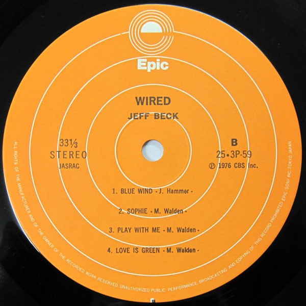 Wired - Jeff Beck - LP - Pre Owned Vinyl (Arrives in 21days)