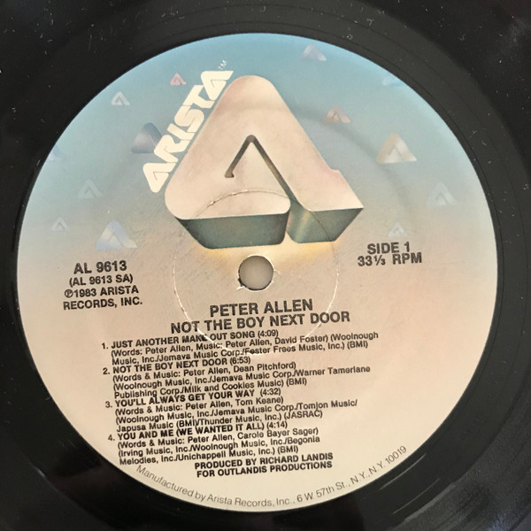 Not The Boy Next Door - Peter Allen - LP - Pre Owned Vinyl (Arrives in 21days)