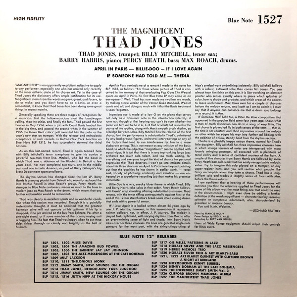 The Magnificent Thad Jones - Thad Jones - LP - Pre Owned Vinyl (Arrives in 21days)