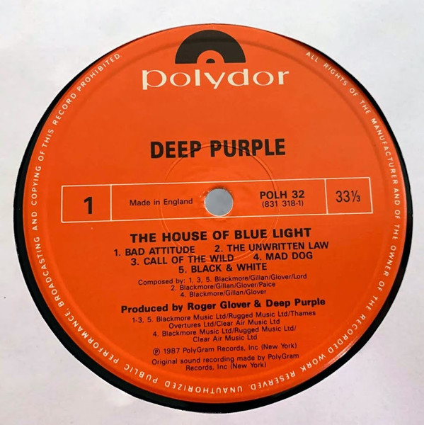 The House Of Blue Light - Deep Purple - LP - Pre Owned Vinyl (Arrives in 21days)