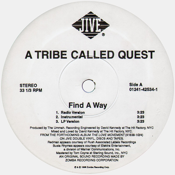 Find A Way - A Tribe Called Quest - LP - Pre Owned Vinyl (Arrives in 14days)