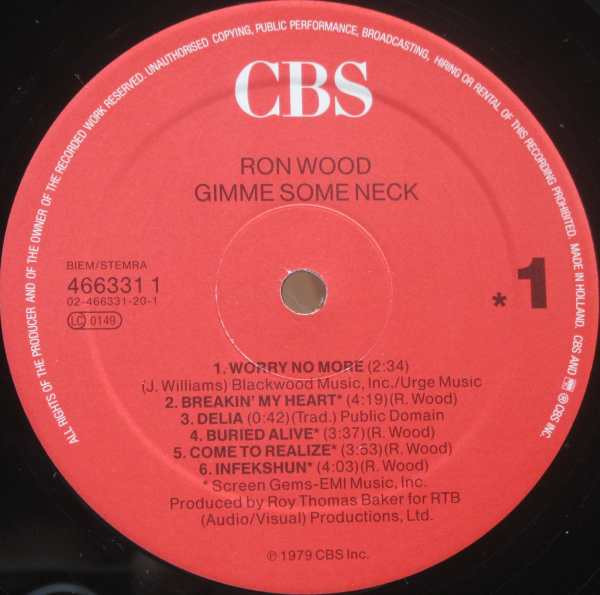 Gimme Some Neck - Ron Wood - LP - Pre Owned Vinyl (Arrives in 21days)