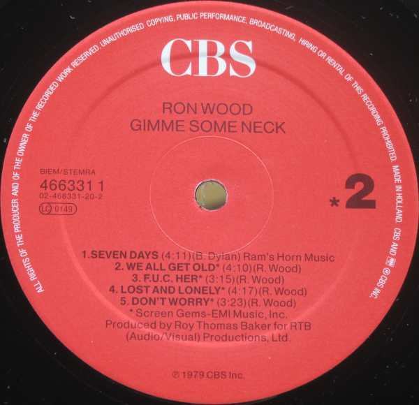 Gimme Some Neck - Ron Wood - LP - Pre Owned Vinyl (Arrives in 21days)