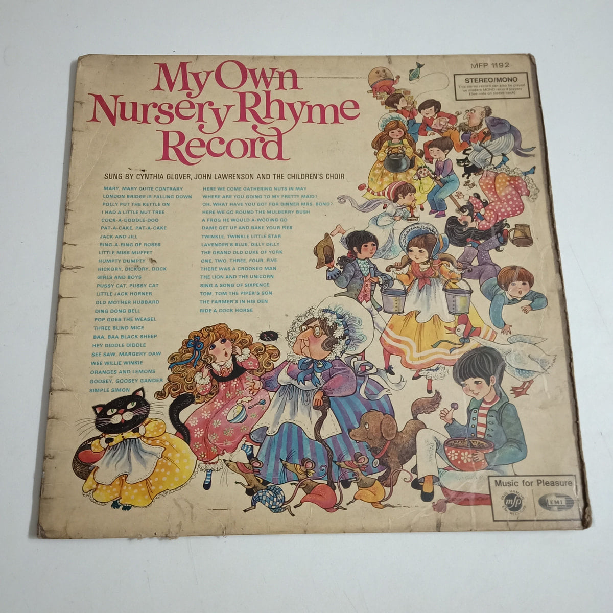 My Own Nursery Rhyme Record - Cynthia Glover Used Vinyl LP Record