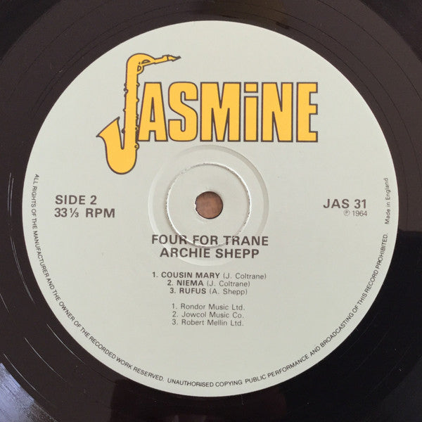 Archie Shepp - Four For Trane Vinyl LP Record (Arrives in 21 days)